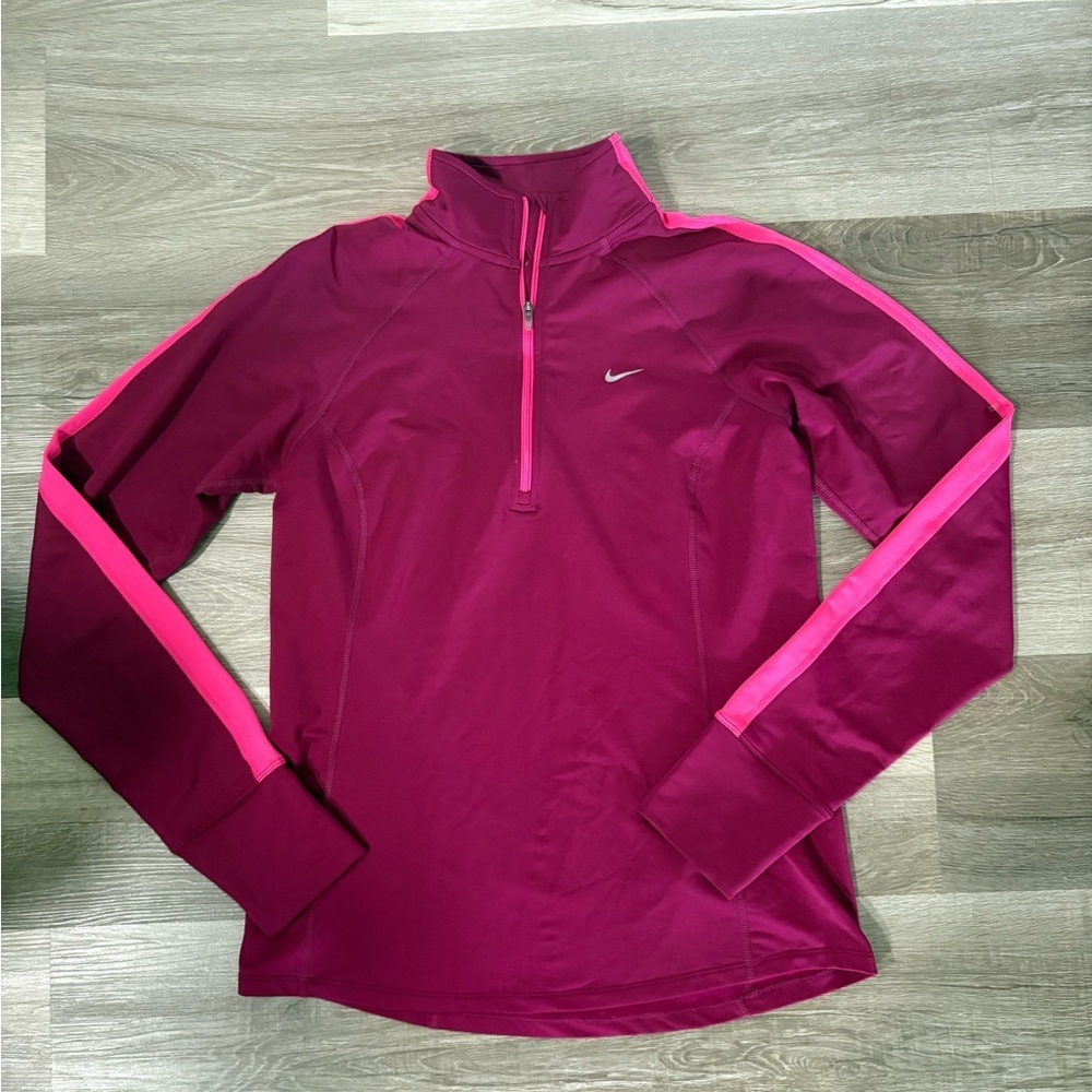 Nike Magenta and Hot Pink Half-Zip Athletic Top